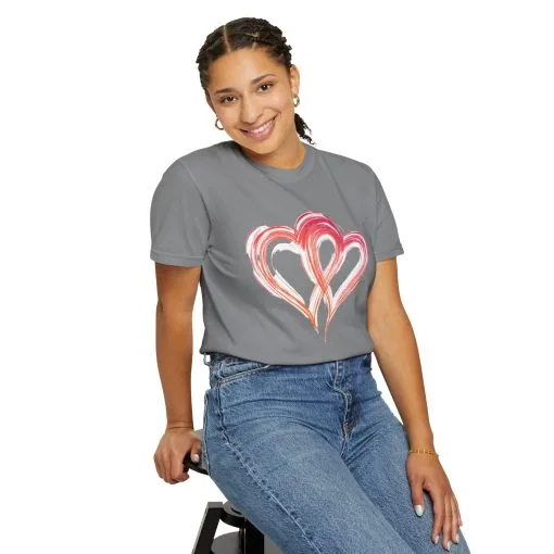 Love Hearts Unisex Garment-Dyed T-Shirt - Perfect for Valentine's Day & Casual Wear - Image 12