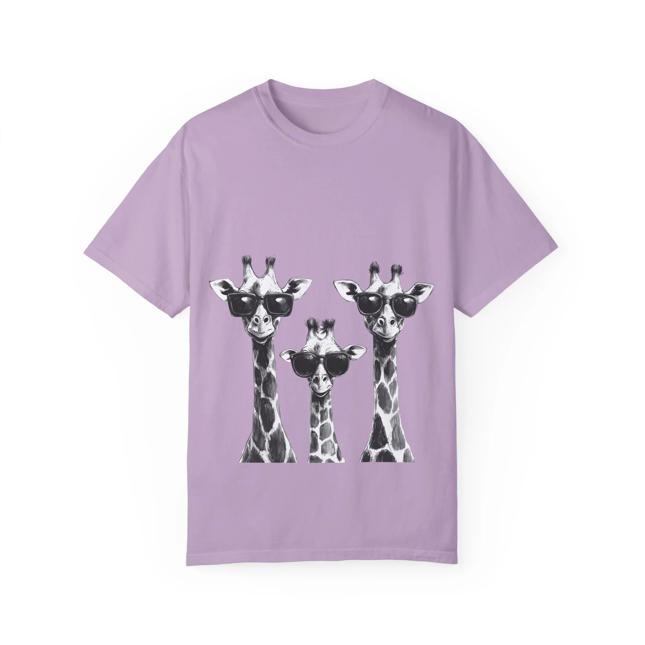 Cool Giraffe Sunglasses Unisex Garment-Dyed T-shirt - Image 33