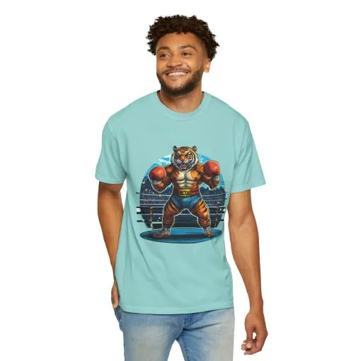 Boxing Tiger Unisex Garment-Dyed T-shirt | Sporty, Bold Graphic Tee for Animal Lovers - Image 12