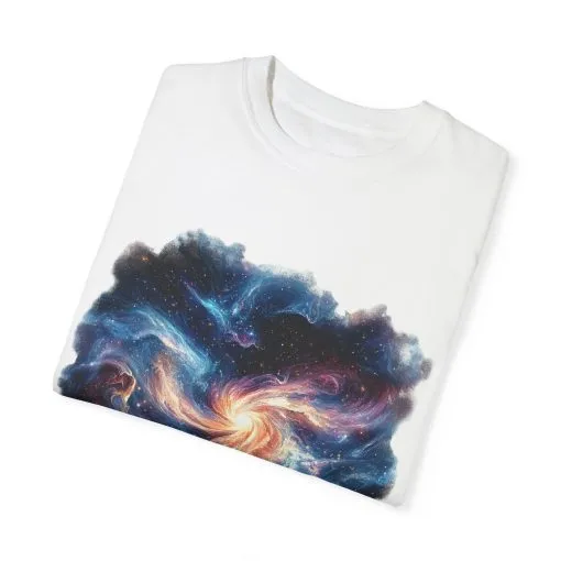 Cosmic Swirl Unisex Garment-Dyed T-Shirt - Perfect for Dreamers and Star Gazers - Image 6