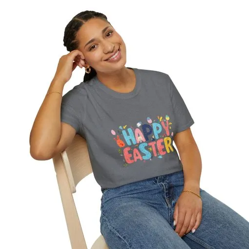 Happy Easter Unisex Softstyle T-Shirt - Vibrant Seasonal Tee for Spring Celebrations - Image 34
