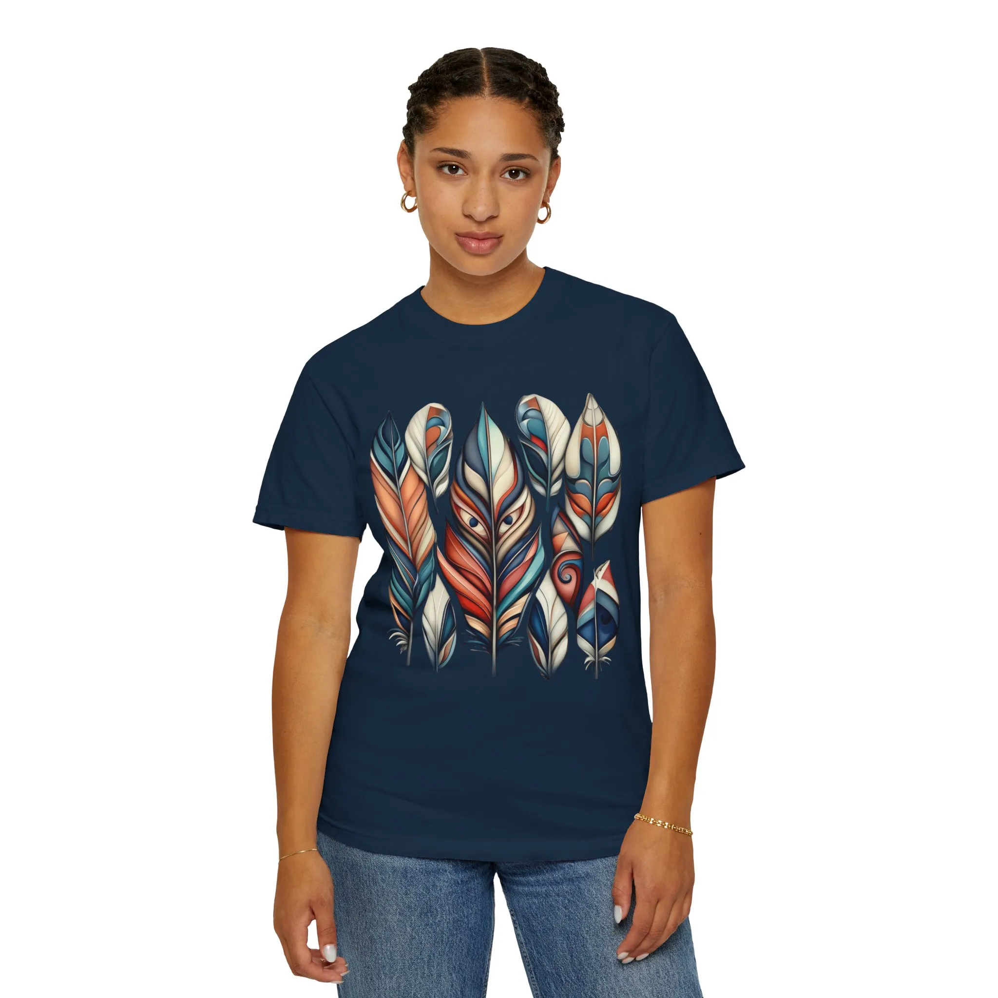 Bohemian Feathers Unisex T-Shirt - Artistic Nature Design - Image 60