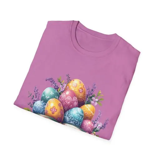 Easter Floral Eggs Unisex Softstyle T-Shirt - Image 2