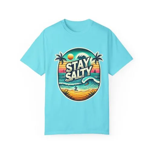 Stay Salty Unisex Garment-Dyed T-Shirt – Perfect for Beach Lovers & Summer Vibes - Image 21