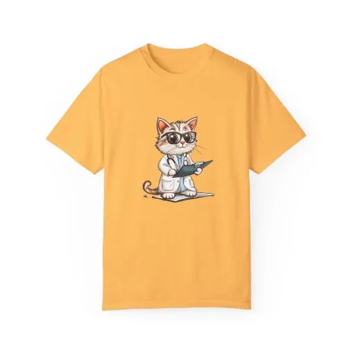 Funny Cat Doctor Unisex Garment-Dyed T-Shirt - Image 23