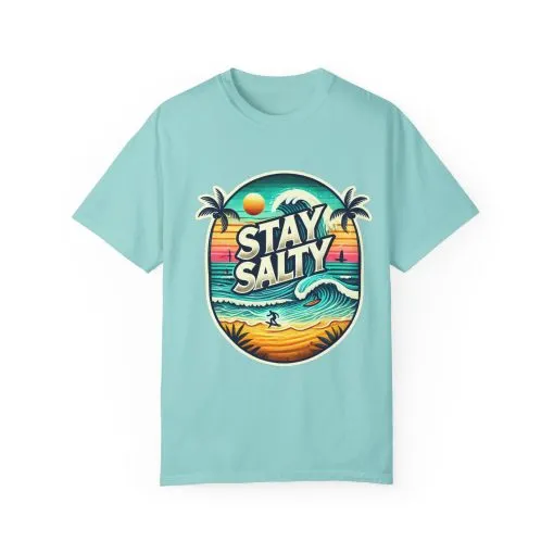 Stay Salty Unisex Garment-Dyed T-Shirt – Perfect for Beach Lovers & Summer Vibes