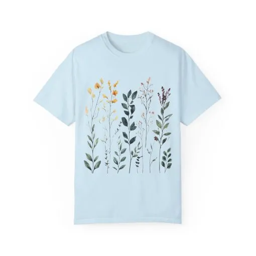 Floral Garden Unisex Garment-Dyed T-Shirt - Nature-Inspired Tee - Image 13