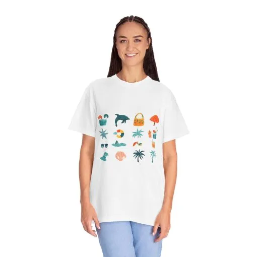 Tropical Vibes Unisex Garment-Dyed T-Shirt | Beach Life Design - Image 4