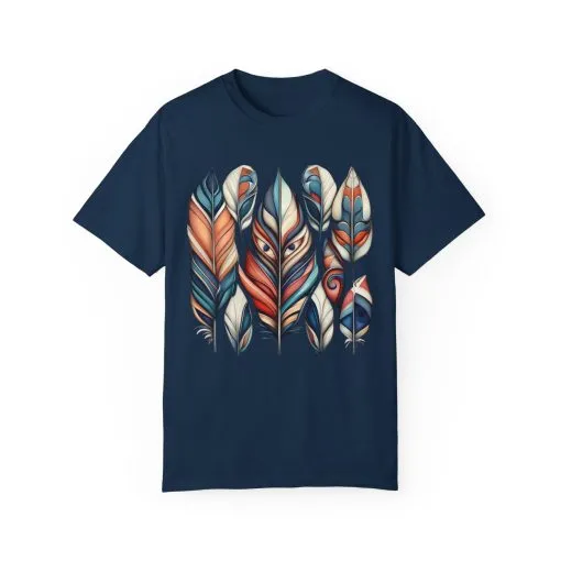 Bohemian Feathers Unisex T-Shirt - Artistic Nature Design - Image 56
