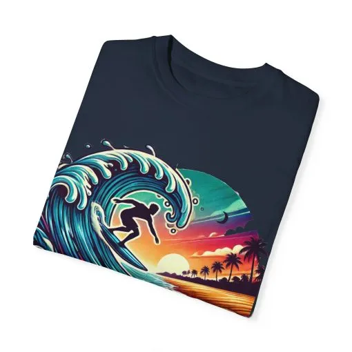 Ride the Tide Unisex Garment-Dyed T-shirt - Surfing Inspired Graphic Tee - Image 34