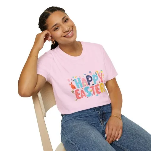 Happy Easter Unisex Softstyle T-Shirt - Vibrant Seasonal Tee for Spring Celebrations - Image 5