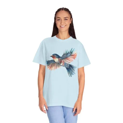 Colorful Bird Art Unisex T-Shirt - Nature-Inspired Garment-Dyed Tee - Image 19