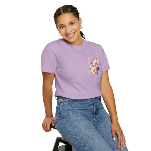 Floral Unisex Garment-Dyed T-shirt - Soft Summer Vibes - Image 36