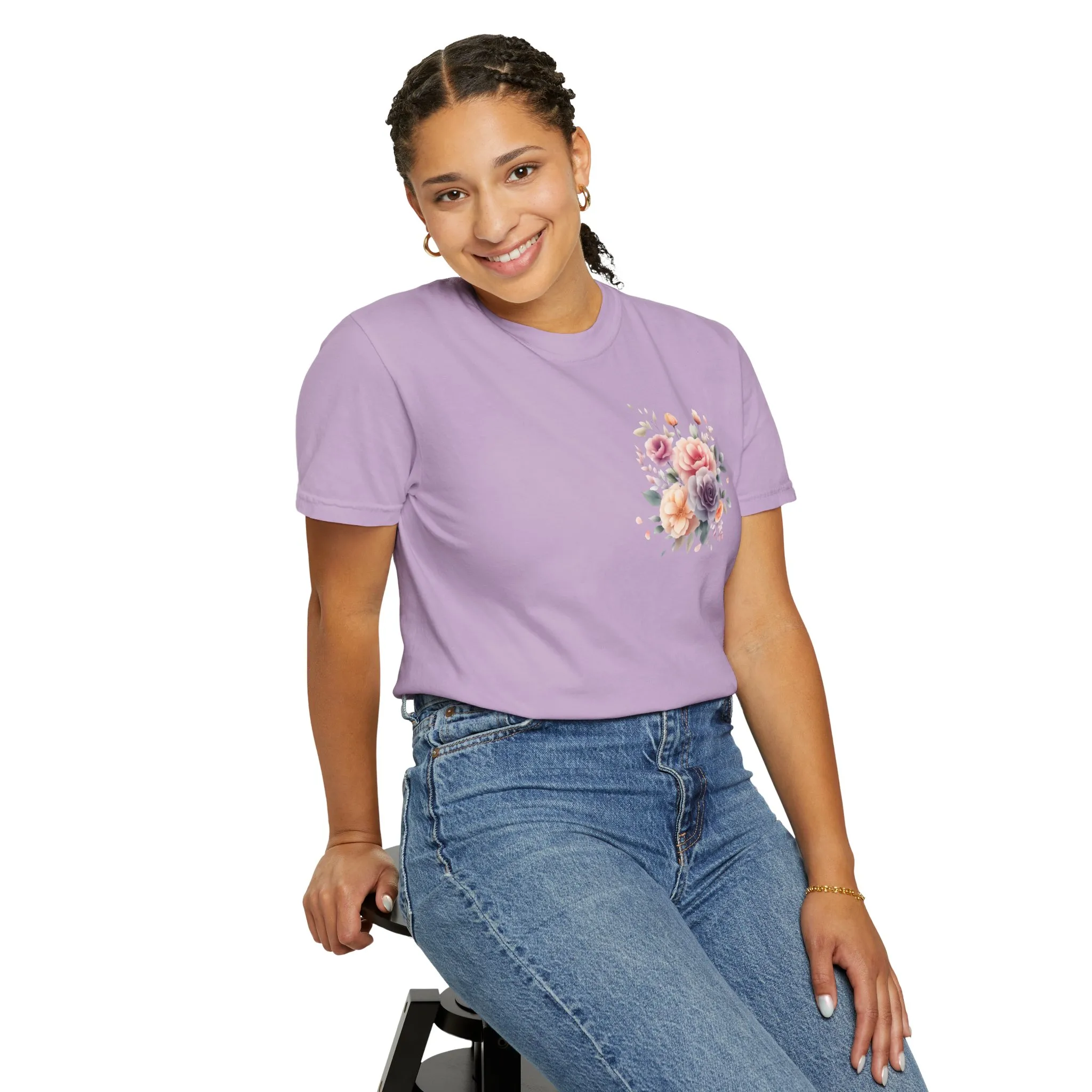 Floral Unisex Garment-Dyed T-shirt - Soft Summer Vibes - Image 36