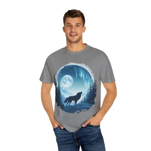 Mystical Wolf Moon T-shirt - Unisex Garment-Dyed Tee for Nature Lovers - Image 19