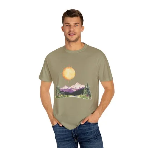 Sunrise Mountain Unisex T-shirt - Nature Lovers Tee - Image 11