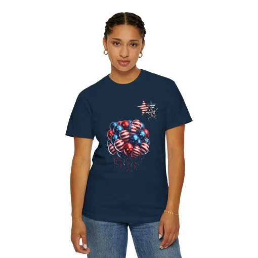 Patriotic Balloon T-Shirt | Unisex Garment-Dyed Tee for Independence Day Celebrations - Image 12
