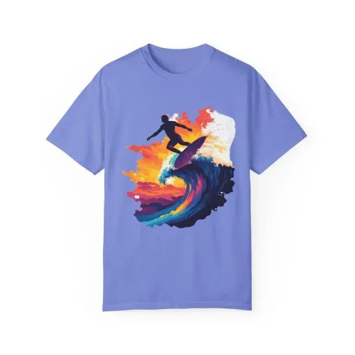 Surfing Sunset Unisex Garment-Dyed T-Shirt