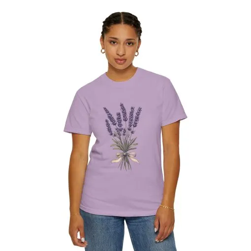 Lavender Bouquet Unisex Garment-Dyed T-Shirt - Nature-Inspired Tee for Relaxation and Everyday Comfort - Image 28