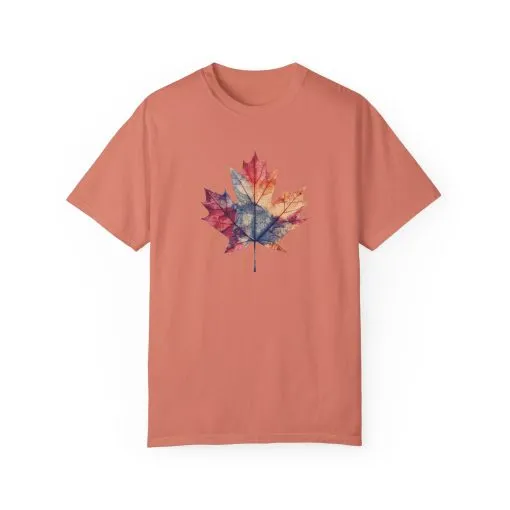 Autumn Maple Leaf Unisex Garment-Dyed T-Shirt - Image 5