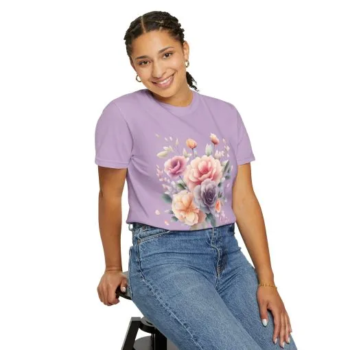 Floral Garden Unisex Garment-Dyed T-Shirt | Soft and Stylish Tee for Spring and Summer Occasions - Image 40