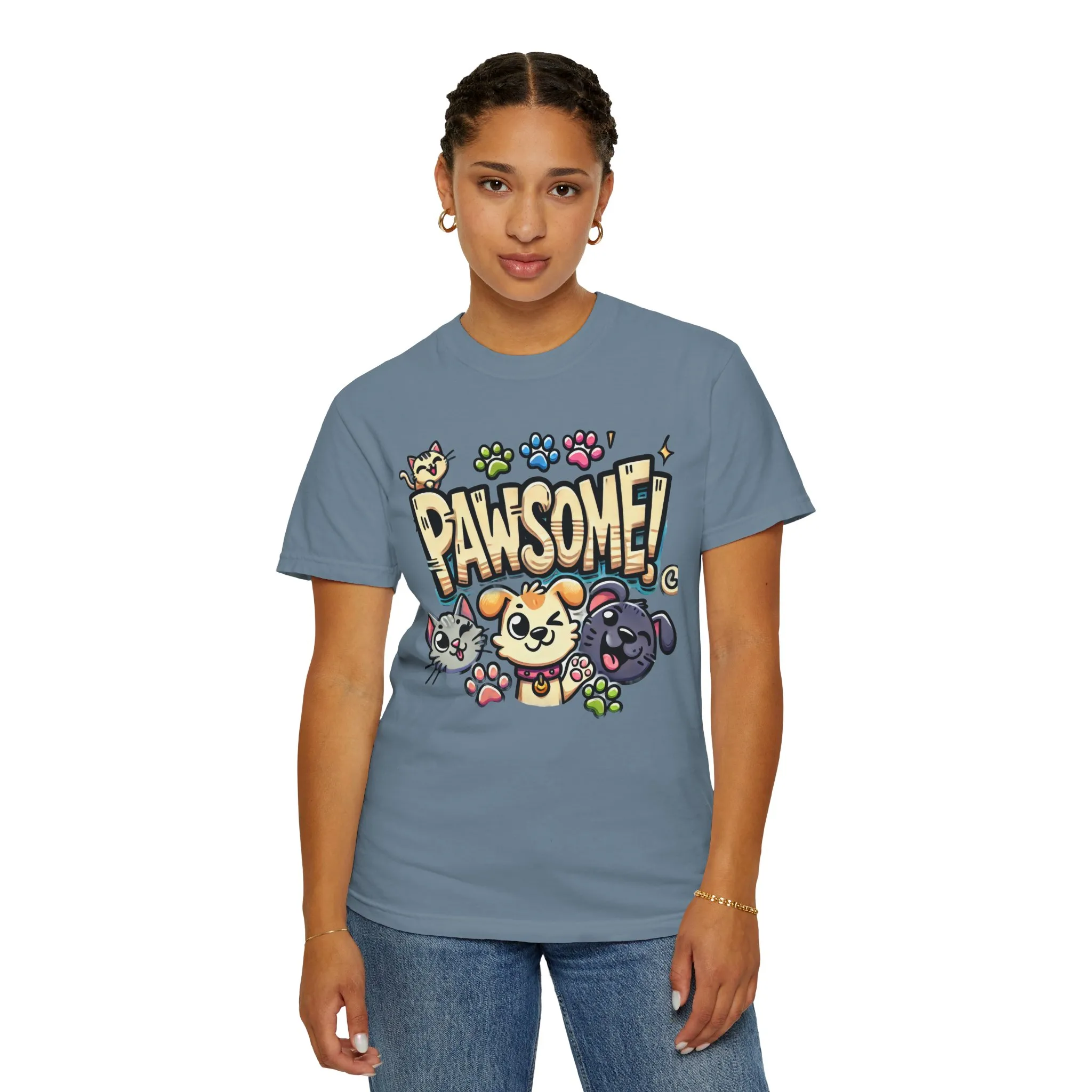 Pawsome Garment-Dyed T-Shirt for Animal Lovers - Image 51