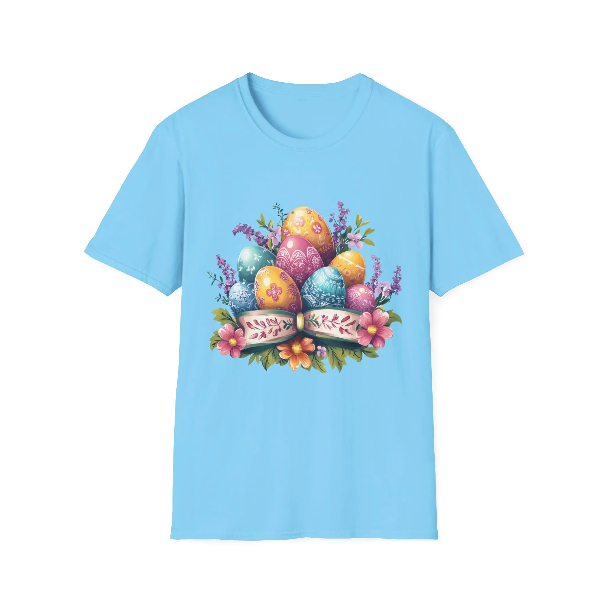 Easter Floral Eggs Unisex Softstyle T-Shirt - Image 29