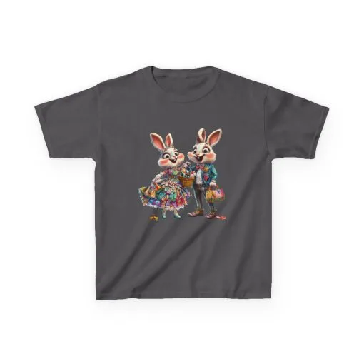 Adorable Bunny Couple Kids Tee - Perfect for Easter Celebrations - Image 22