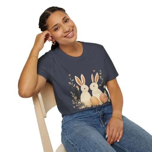 Easter Bunny Graphic Unisex Softstyle T-Shirt - Image 48
