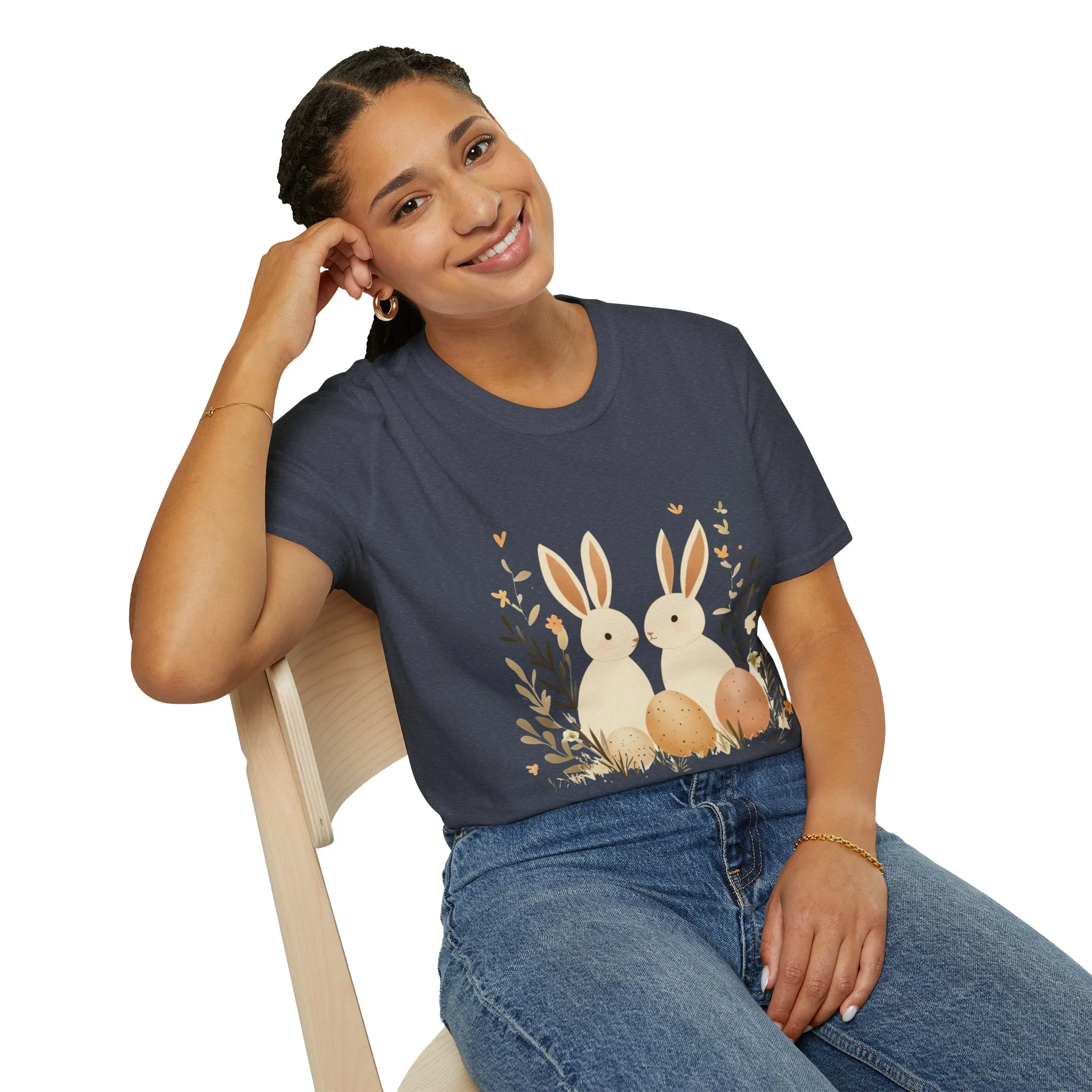 Easter Bunny Graphic Unisex Softstyle T-Shirt - Image 48