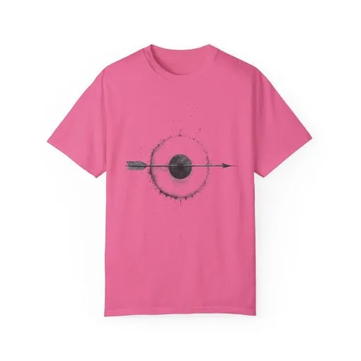 Unisex Garment-Dyed T-shirt with Unique Arrow and Target Design - Perfect for Casual Wear and Gifts - Image 49
