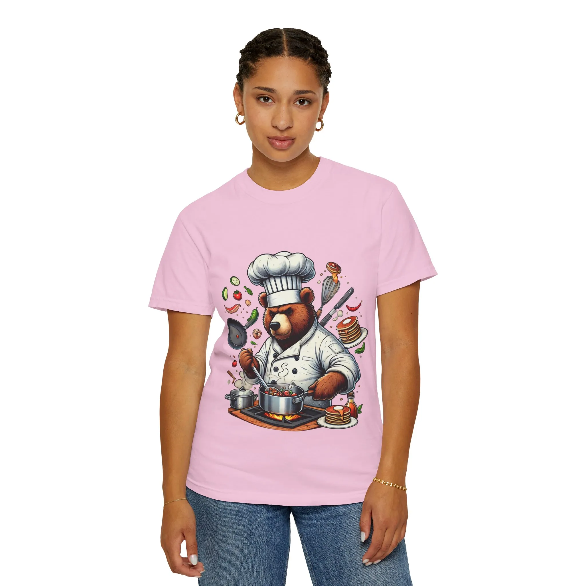 Chef Bear Unisex Garment-Dyed T-Shirt - Perfect for Cooking Lovers and Foodies - Image 40