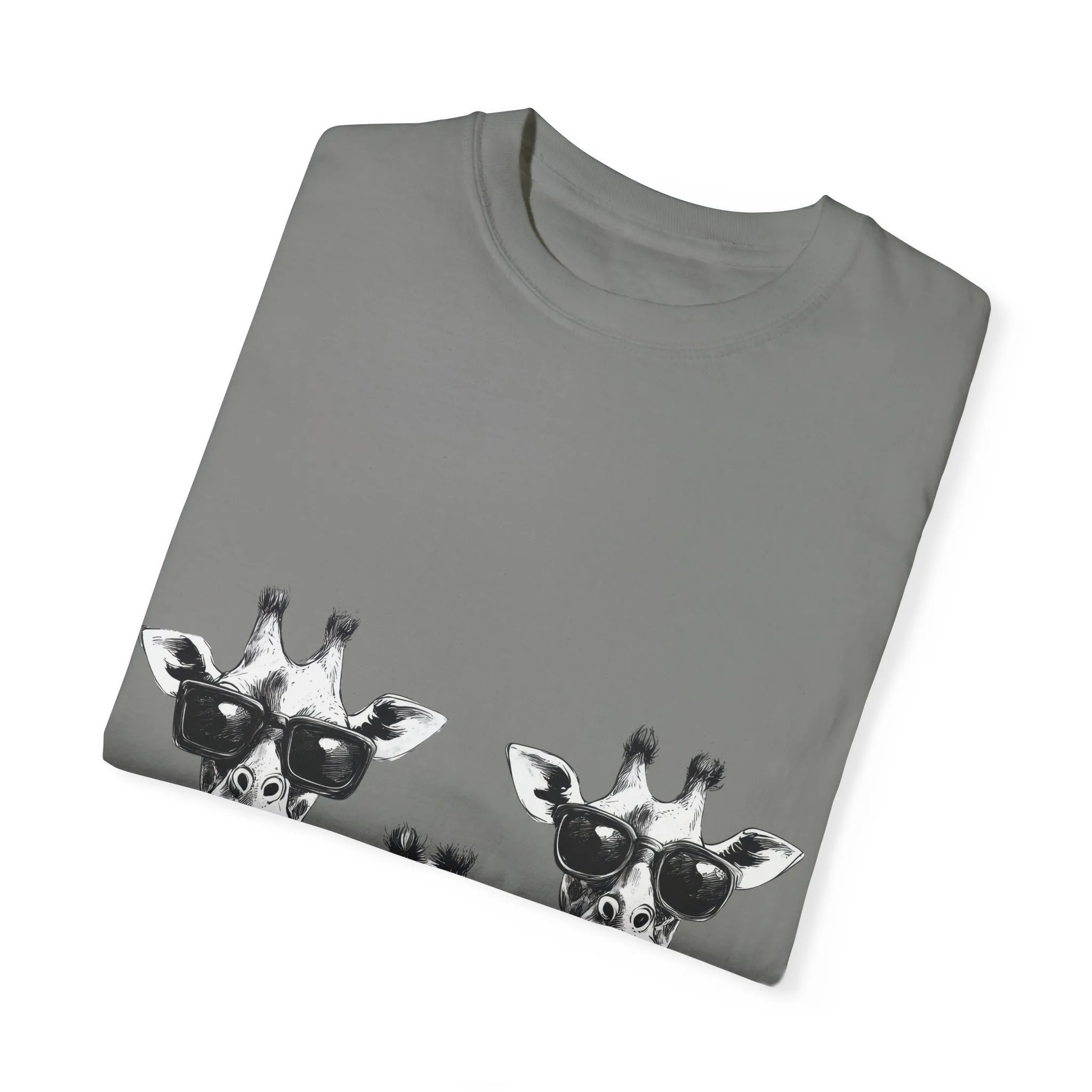 Cool Giraffe Sunglasses Unisex Garment-Dyed T-shirt - Image 26