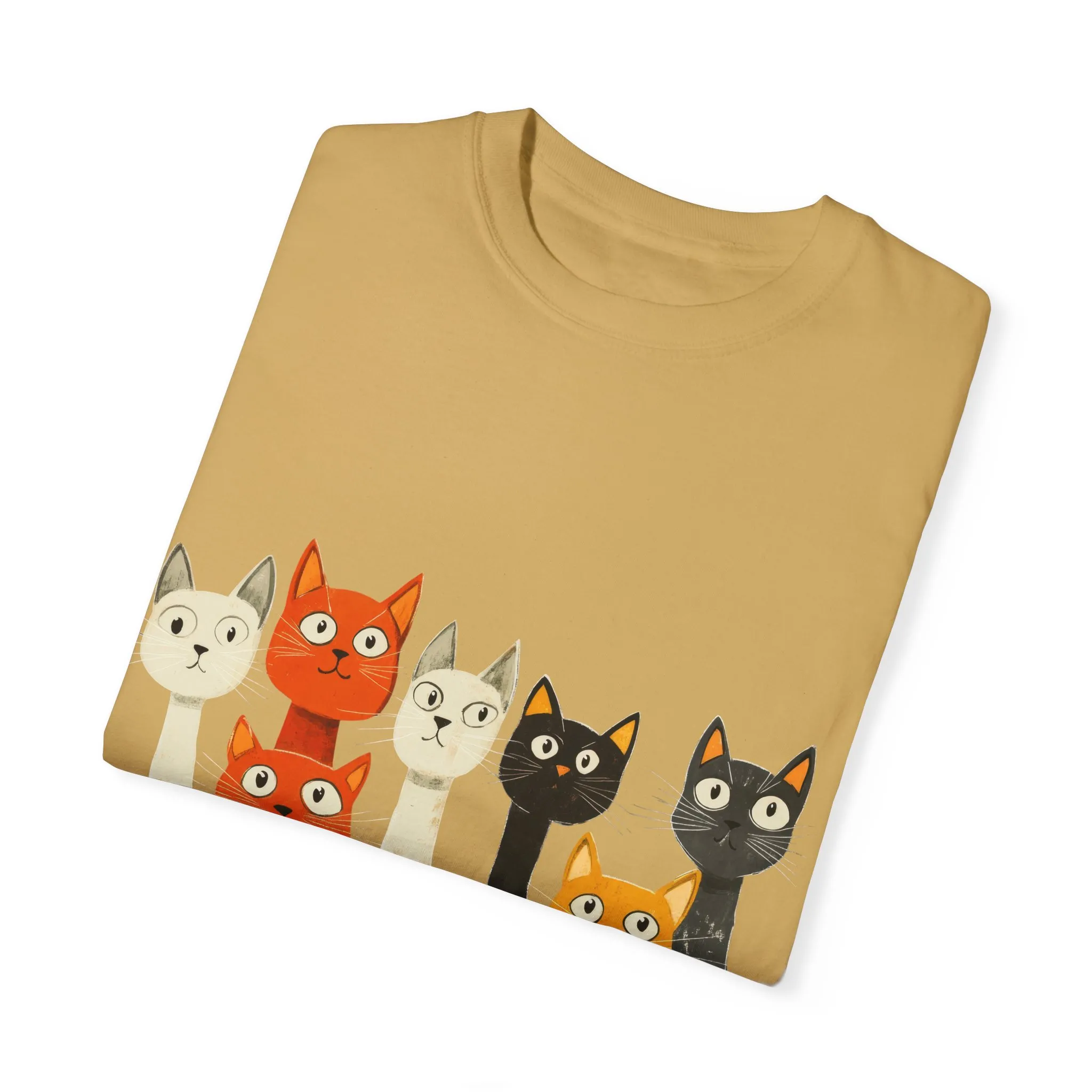 Vintage Cat Illustration Unisex Garment-Dyed T-Shirt - Perfect for Cat Lovers - Image 18