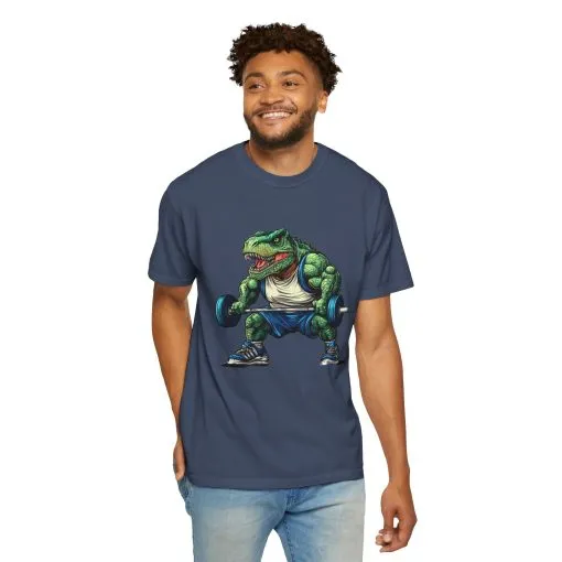 Gym Dinosaur Unisex Garment-Dyed T-Shirt - Fitness Tee for Workout Enthusiasts - Image 37