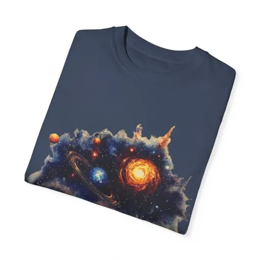 Cosmic Adventure Unisex Garment-Dyed T-Shirt - Space-Themed Graphic Tee - Image 22