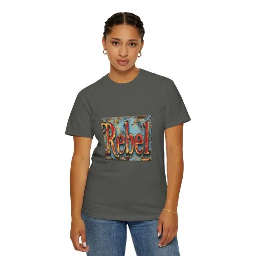 Rebel Unisex Garment-Dyed T-Shirt - Vintage Style Graphic Tee - Image 12