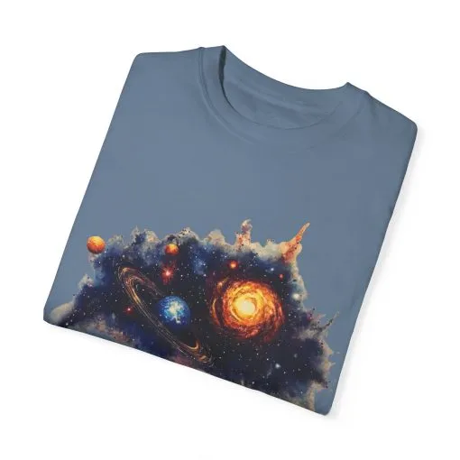 Cosmic Adventure Unisex Garment-Dyed T-Shirt - Space-Themed Graphic Tee - Image 14