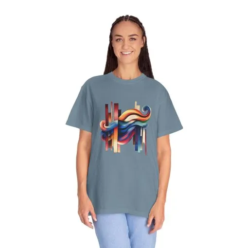Colorful Abstract Art Unisex Garment-Dyed T-Shirt | Trendy Graphic Tee for Art Lovers - Image 16