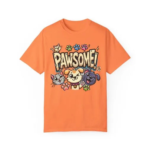Pawsome Garment-Dyed T-Shirt for Animal Lovers - Image 5