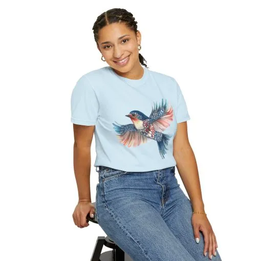 Colorful Bird Art Unisex T-Shirt - Nature-Inspired Garment-Dyed Tee - Image 20