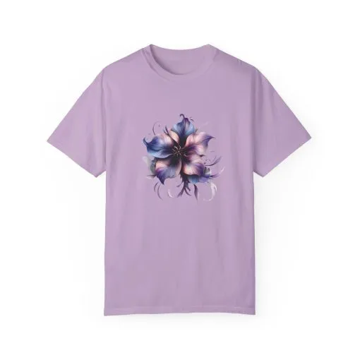 Floral Unisex Garment-Dyed T-Shirt - Vibrant Flower Design for Nature Lovers - Image 2