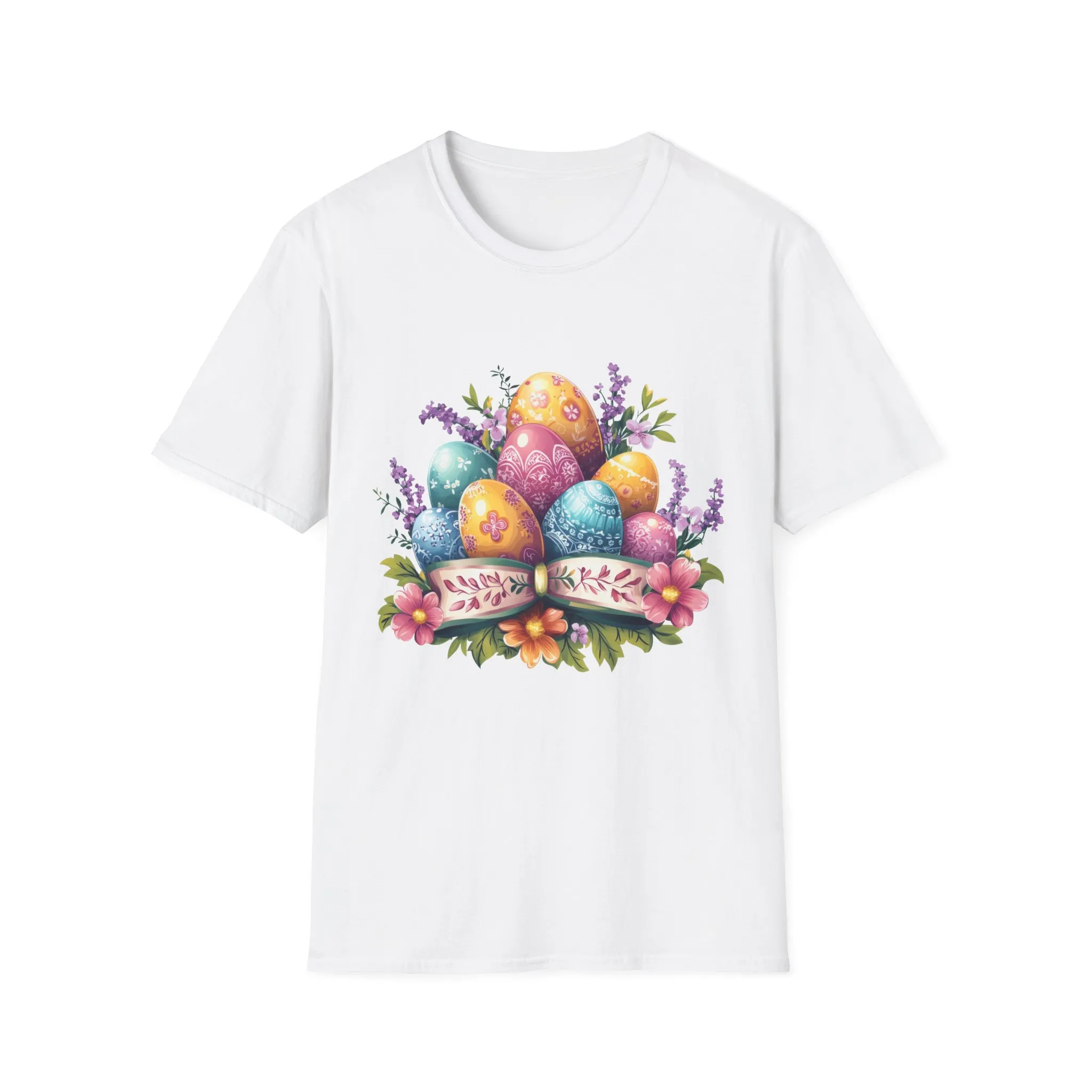 Easter Floral Eggs Unisex Softstyle T-Shirt - Image 5
