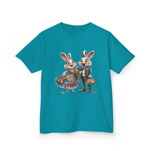 Adorable Bunny Couple Kids Tee - Perfect for Easter Celebrations - Image 17