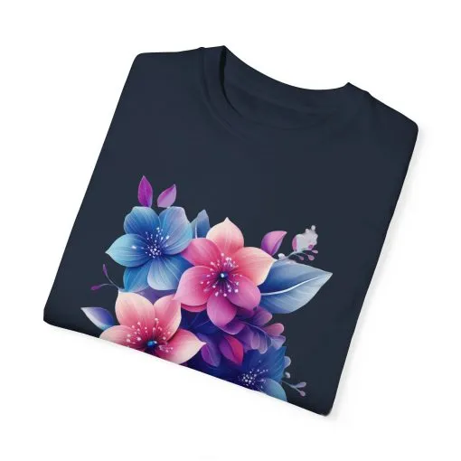 Floral Vibe Unisex Garment-Dyed T-Shirt | Comfortable, Stylish Tee for Nature Lovers - Image 29