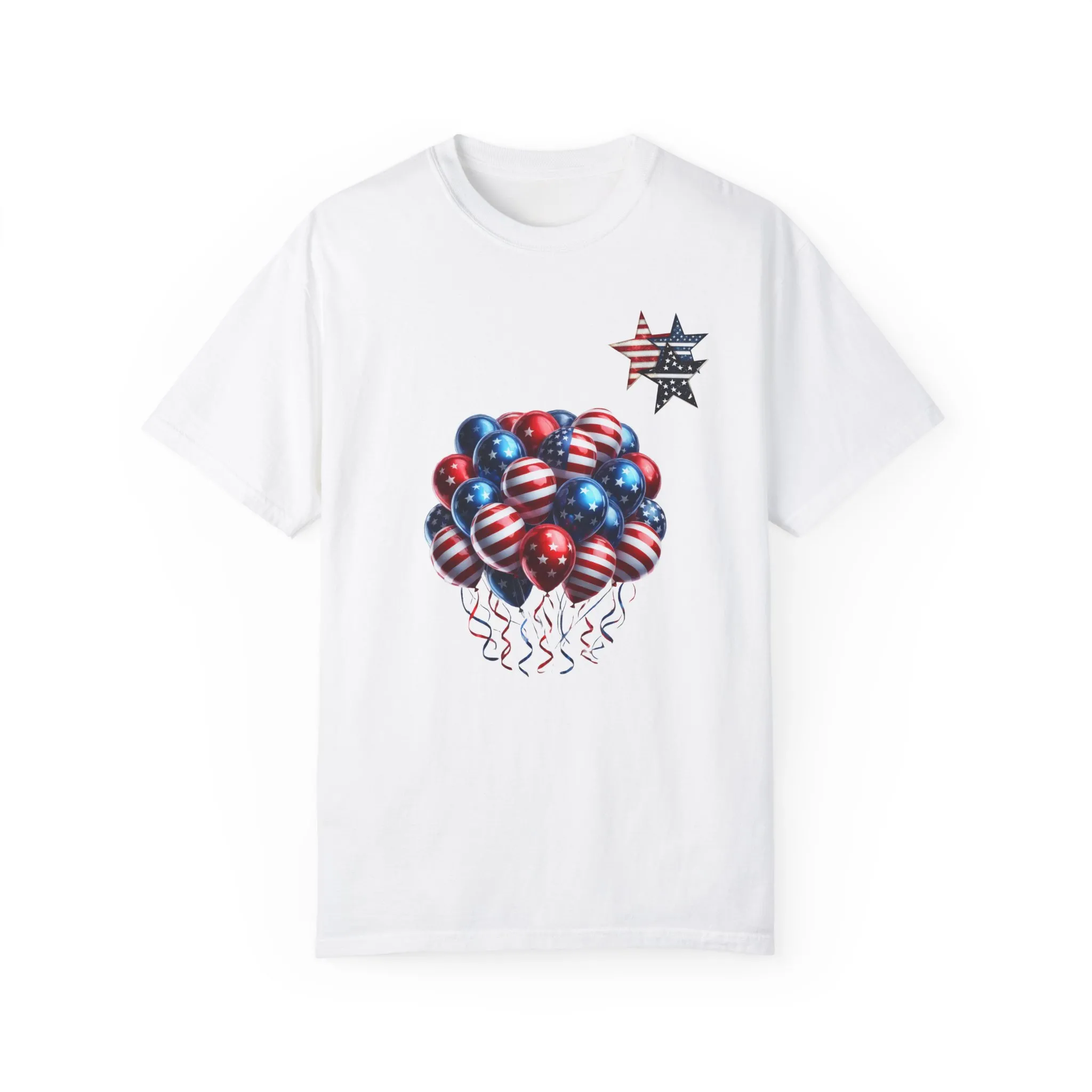 Patriotic Balloon T-Shirt | Unisex Garment-Dyed Tee for Independence Day Celebrations