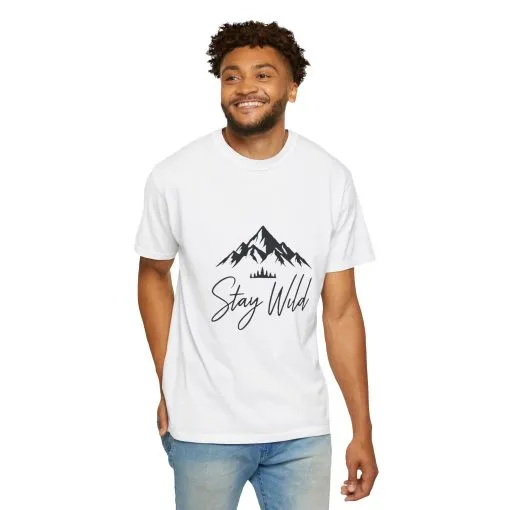 Stay Wild Unisex Garment-Dyed T-Shirt - Adventure & Nature Inspired - Image 4