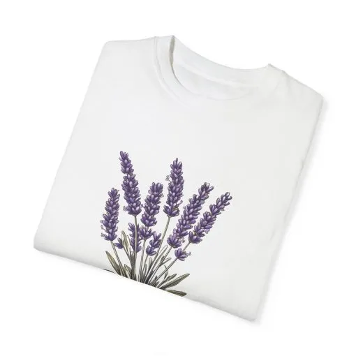 Lavender Bouquet Unisex Garment-Dyed T-Shirt - Nature-Inspired Tee for Relaxation and Everyday Comfort - Image 2