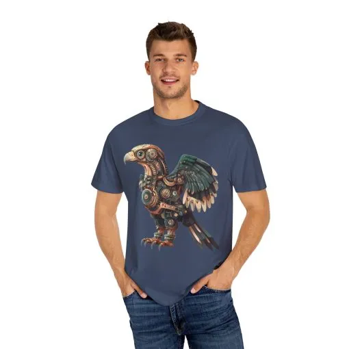 Steampunk Mechanical Bird Unisex Garment-Dyed T-Shirt - Image 43
