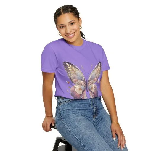 Butterfly Wings Unisex Garment-Dyed T-Shirt - Nature-Inspired Design - Image 28
